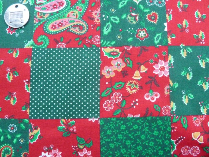 Kerstpatchwork: Rood en groen - Klik op de afbeelding om het venster te sluiten